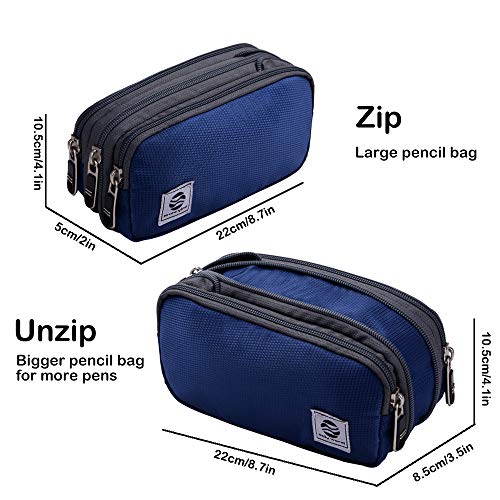 Large Pencil Pouch School Supplies for Boys Variable Zippers Big Capacity Pencil Case Pen Holder Bag Box Aesthetic with Zippers Office Storage Organizer Stationary for Teen Girls Kids Women Students