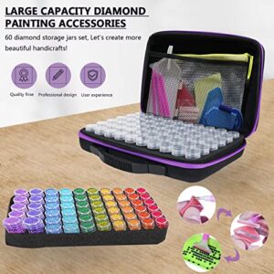 Diamond Painting Storage Container 60 Slots, Diamond Painting Accessories Kit Art Case, Diamond Painting Tools and Accessories Storage Containers Suitable for DIY Craft Jewelry Bead Painting Supplies