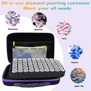 Diamond Painting Storage Container 60 Slots, Diamond Painting Accessories Kit Art Case, Diamond Painting Tools and Accessories Storage Containers Suitable for DIY Craft Jewelry Bead Painting Supplies