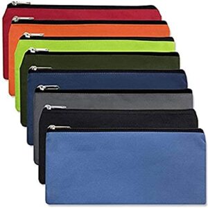 12 pack of classic traditional cloth pencil cases in bulk, in solid colors (12 pack)