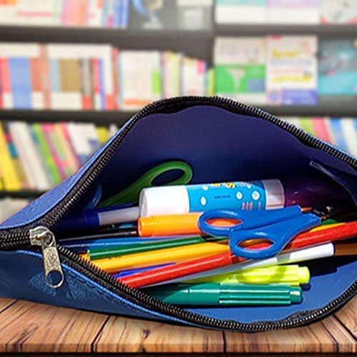 12 Pack of Classic Traditional Cloth Pencil Cases in Bulk, in Solid Colors (12 Pack)