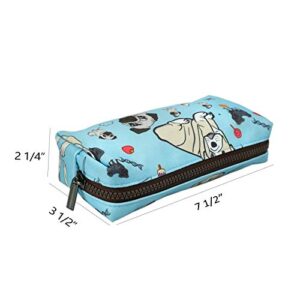 LParkin Cute Pug Dog Canvas Pencil Case Canvas Pen Bag Gadget Pouch Stationary Case Makeup Cosmetic Bag Box