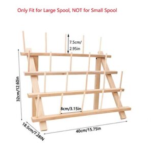 Foldable Large Thread Rack Wood Thread Holder 20 Spool Thread Storage Rack Thread Spool Stand Sewing Cone Storage Organiser, Sewing Quilting Embroidery Bobbin Orgainzer & Rack, Sewing Craft Tools