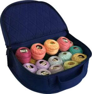 yazzii oval sewing box – portable & multipurpose storage bag organizer – sewing supplies organizer for thread spools, needles, beads, embroidery floss, fabric pieces & more!