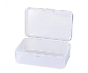 woiwo 5 pcs 3.35″x2.17″ rectangle mini clear plastic storage containers box case with lid for small items and other craft projects