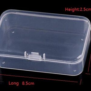 WOIWO 5 Pcs 3.35"x2.17" Rectangle Mini Clear Plastic Storage Containers Box Case with lid for Small Items and Other Craft Projects