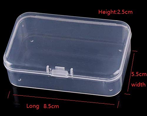 WOIWO 5 Pcs 3.35"x2.17" Rectangle Mini Clear Plastic Storage Containers Box Case with lid for Small Items and Other Craft Projects