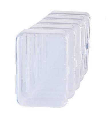 WOIWO 5 Pcs 3.35"x2.17" Rectangle Mini Clear Plastic Storage Containers Box Case with lid for Small Items and Other Craft Projects