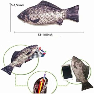 2 Pieces Of Simulation Fish-shaped Pencil Case Pencil Bag Waterproof Pencil Bag Fish Coin Purse Novelty Pencil Bag Interesting Pencil Bag Durable Stationery Bag Gift Boys Girls School Office Supplies