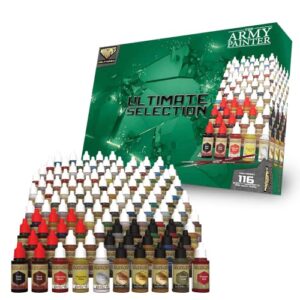 Wargames Delivered Army Painter Ultimate Miniature Paint Set, for Miniature Figure Painting - All-Inclusive Model Acrylic Paint set: Spill Proof Paints, Hobby Brushes, Mixing Balls, & Mixing Bottles.