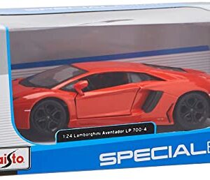 Maisto Lamborghini Aventador LP 700-4 Diecast Vehicle (1:24 Scale), Metallic Orange