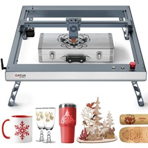 ortur laser master 3 with foldable feet laser cutter, 10w output power 0.05 * 0.1mm compressed spot laser engraver, laser engraving machine for wood and metal, app control (with air assist nozzle)