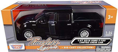 2019 Ford F-150 Limited Crew Cab Pickup Truck Black 1/24-1/27 Diecast Model Car by Motormax 79364