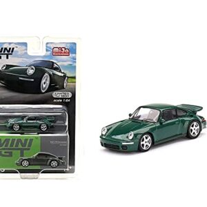 True Scale Miniatures Model Car Compatible with Porsche 911 RUF CTR Anniversary Irish Green 1/64 Diecast Model Car MGT00385