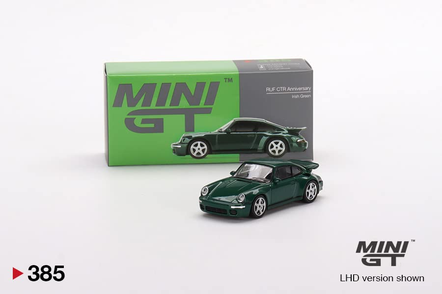 True Scale Miniatures Model Car Compatible with Porsche 911 RUF CTR Anniversary Irish Green 1/64 Diecast Model Car MGT00385