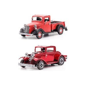 fascinations metal earth 3d metal model kits ford set of 2-1932 coupe – 1937 pickup