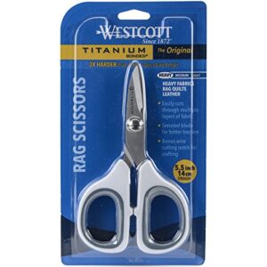 westcott titanium bonded rag snips, crafting and quilting scissors (16108)