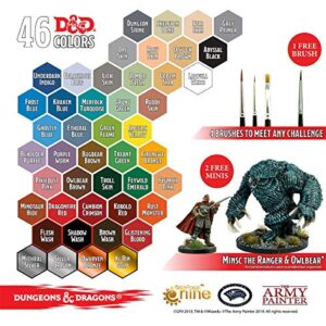 The Army Painter Dungeons and Dragons Miniatures Model Paints for Plastic Models Bundle with Monsters & Adventurers Acrylic D&D Miniatures Paint Sets & Nolzurs Marvelous Miniature Model Paint Brushes