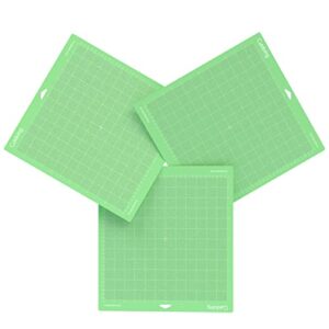 cutdoing standardgrip cutting mat for cricut maker 3/maker/explore 3/air 2/air/one(12×12 inch, 3 pack)-durable green cutting mats for crafts