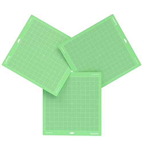 Cutdoing Standardgrip Cutting Mat for Cricut Maker 3/Maker/Explore 3/Air 2/Air/One(12x12 Inch, 3 Pack)-Durable Green Cutting Mats for Crafts