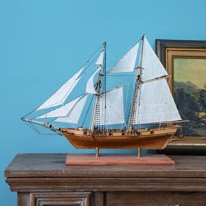 GAWEGM Wooden Ship Model Building Kits for Adults - 1/96 Scale Harvey 1847 Model Ships Assembled with Metal Accessory, for Collection, Teaching Exhibition, Ship Model Hobby, Assemble Expert