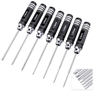 7pcs hex screwdriver set 0.9mm 1.27mm 1.3mm 1.5mm 2.0mm 2.5mm 3.0mm hex driver allen wrench rc tool kit for rc car multi-axis fpv racing drone rc quadcopter helicopter models