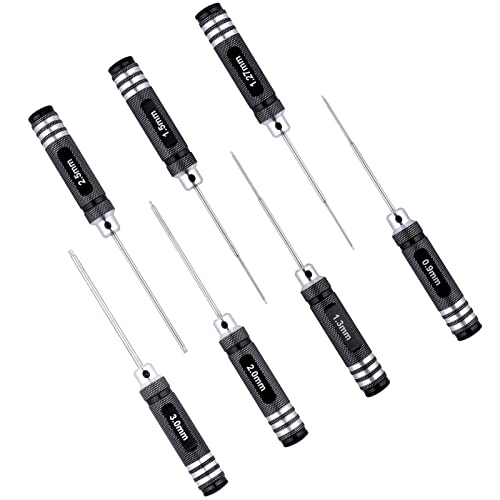 7Pcs Hex Screwdriver Set 0.9mm 1.27mm 1.3mm 1.5mm 2.0mm 2.5mm 3.0mm Hex Driver Allen Wrench RC Tool Kit for RC Car Multi-Axis FPV Racing Drone RC Quadcopter Helicopter Models