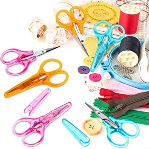 Detail Craft Scissors Set Stainless Steel Scissors Straight Tip Scissors Curved Tip Scissors with Protective Cover for Facial Hair Trimming, Sewing, Crafting, DIY Projects (6 Pieces)