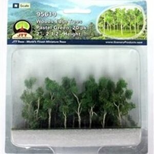 Woods Edge Trees Pastel Green 2'' to 2.5'' N-scale 20/pk