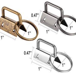 Qovydx 40PCS Key Fob Hardware Set, 39PCS 1 Inch Keychain Hardware with 1PCS Key Fob Pliers for Wristlet Keychain, Key Lanyard and Key Chain Making Hardware Supplies