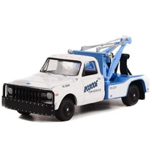 1969 Chevy C-30 Dually Wrecker Tow Truck White Roscoe Tow Starsky and Hutch Hollywood Special Edition 1/64 Diecast Model Car by Greenlight 44955 B