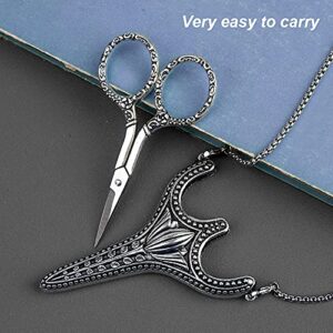 Embroidery Scissors, Stainless Steel Safety Scissors,Thread Cutter with Sheath, Sewing Needle Case,Awl,Thimble for Sewing, Cutting,Art Work,Embroidery, Needlework