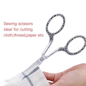 Embroidery Scissors, Stainless Steel Safety Scissors,Thread Cutter with Sheath, Sewing Needle Case,Awl,Thimble for Sewing, Cutting,Art Work,Embroidery, Needlework