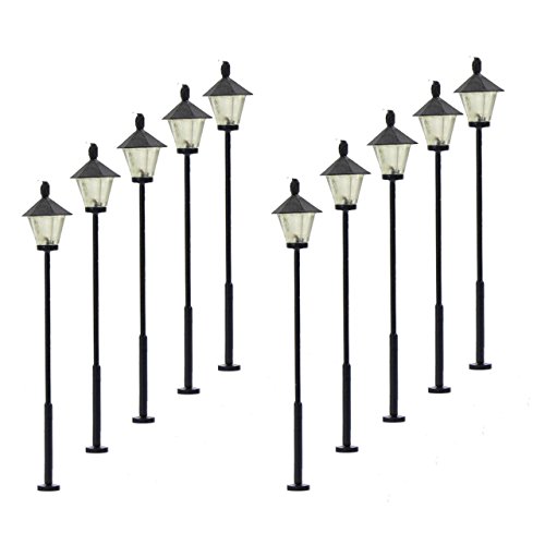 LYM09 10 pcs Model Railway Led Lamppost Lamps Street Lgihts N Scale 4.7cm 1.85inch 12V New