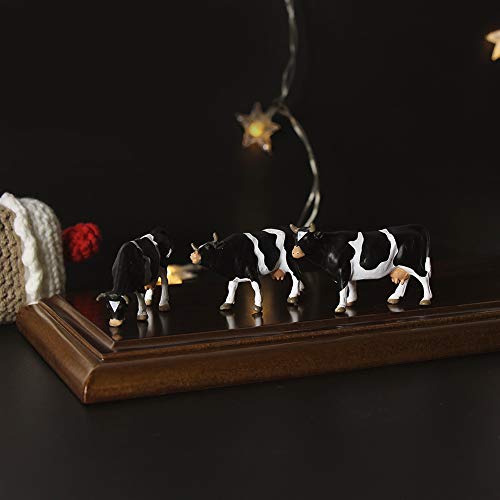 AN4303 15PCS 1:43 Farm Animals Horses and Cows O Scale PVC Well Painted Horse and Cow Use for Model Scenery Desktop Decor Railway Layout Diorama Miniature Landscape