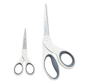 westcott 8″ bent and 5″ straight titanium bonded craft scissors, combo pack (16378)