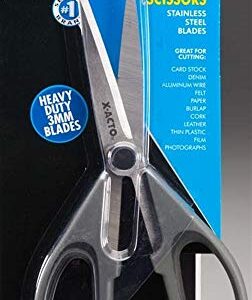 X-Acto Multi-Material Scissors with Heavy Duty 3MM Stainless Steel Blades (X3038) , Black