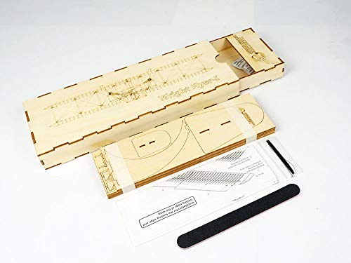Balsa Wood Airplane Kits- Wright Brothers Flyer DIY Wooden Models Plane Construction Set, Laser Cut Aircraft Model Kit 3D Puzzles for Adults, Perfect Brain Teaser Jigsaw Puzzle for Home Decor