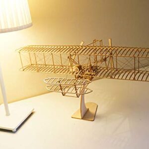 Balsa Wood Airplane Kits- Wright Brothers Flyer DIY Wooden Models Plane Construction Set, Laser Cut Aircraft Model Kit 3D Puzzles for Adults, Perfect Brain Teaser Jigsaw Puzzle for Home Decor