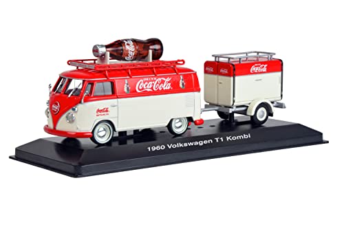 1:43 Coca-Cola 1960 Volkswagen Kombi T1 with Trailer - Motor City Classics