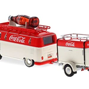 1:43 Coca-Cola 1960 Volkswagen Kombi T1 with Trailer - Motor City Classics