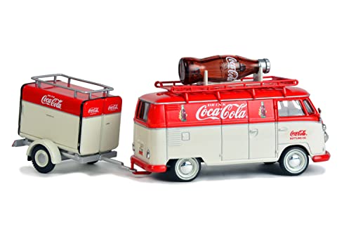 1:43 Coca-Cola 1960 Volkswagen Kombi T1 with Trailer - Motor City Classics