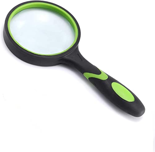 10X Magnifying Glass,Handheld Reading Magnifier for Senior and Kids,75mm Large Magnifying Lens for Reading and Hobbies