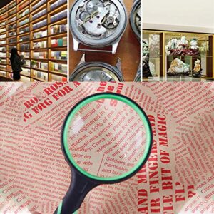10X Magnifying Glass,Handheld Reading Magnifier for Senior and Kids,75mm Large Magnifying Lens for Reading and Hobbies