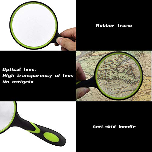 10X Magnifying Glass,Handheld Reading Magnifier for Senior and Kids,75mm Large Magnifying Lens for Reading and Hobbies