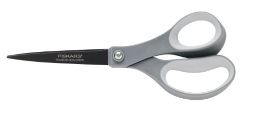 Fiskars Performance 2-Pack Soft Grip Straight Non-Stick Titanium Scissors, 8-Inch