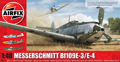 Airfix Quickbuild Messerschmitt Bf109E-4 / E-1 1:48 Military Aviation Plastic Model Kit A05120B, Multicolor