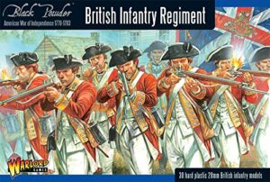 black powder revolutionary british infantry regiment 1:56 military wargaming plastic model kit