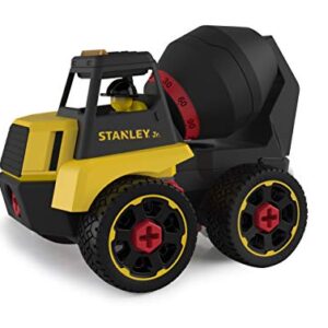 Stanley Jr Take Apart Cement Mixer Kit for Kids TT003-SY: Children’s 23 Piece Yellow STEM Construction Toy Truck with Figure Screwdriver Bolts, Ages 3+