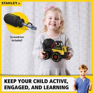 Stanley Jr Take Apart Cement Mixer Kit for Kids TT003-SY: Children’s 23 Piece Yellow STEM Construction Toy Truck with Figure Screwdriver Bolts, Ages 3+